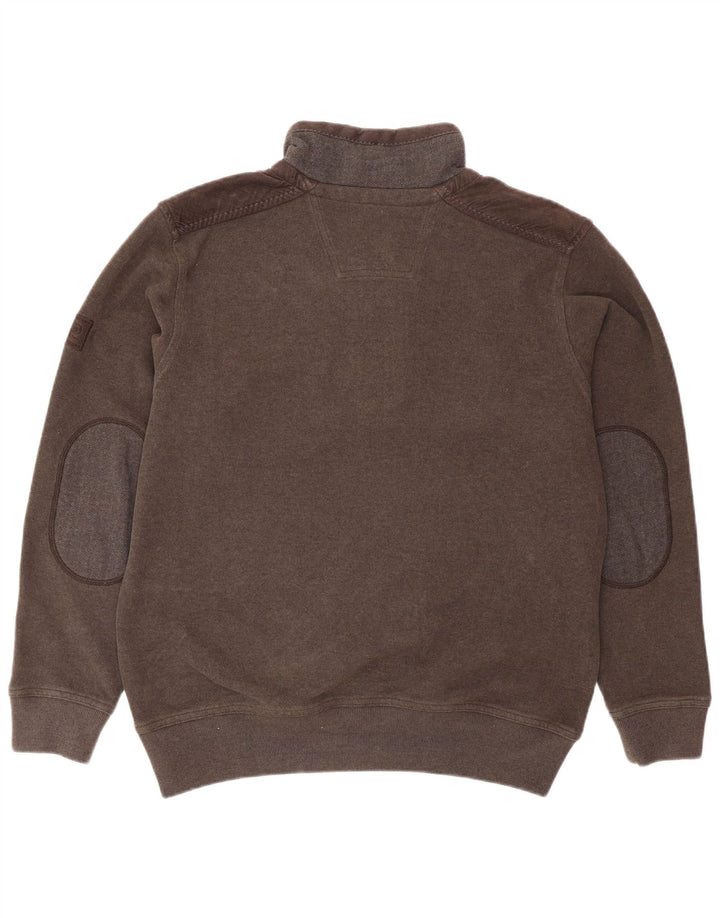 Suéter masculino Pierre Cardin com zíper e gola média marrom médio