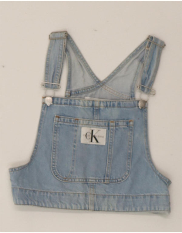 CALVIN KLEIN JEANS Top feminino jeans curto Reino Unido 4 XS azul algodão