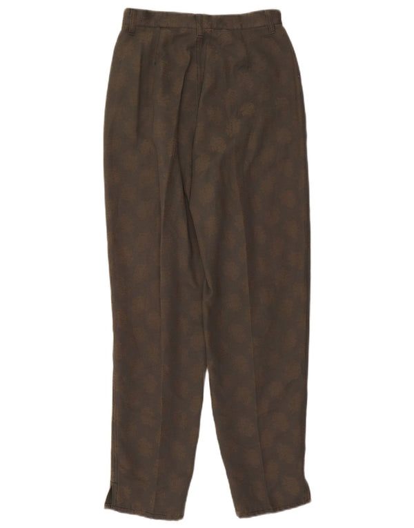 Calça casual feminina de cintura alta Benetton IT 40 pequena W26 L27 marrom floral