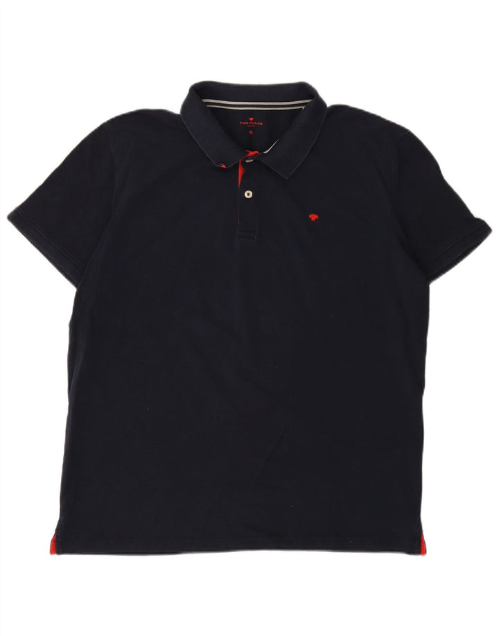 Camisa polo masculina Tom Tailor XL azul marinho algodão
