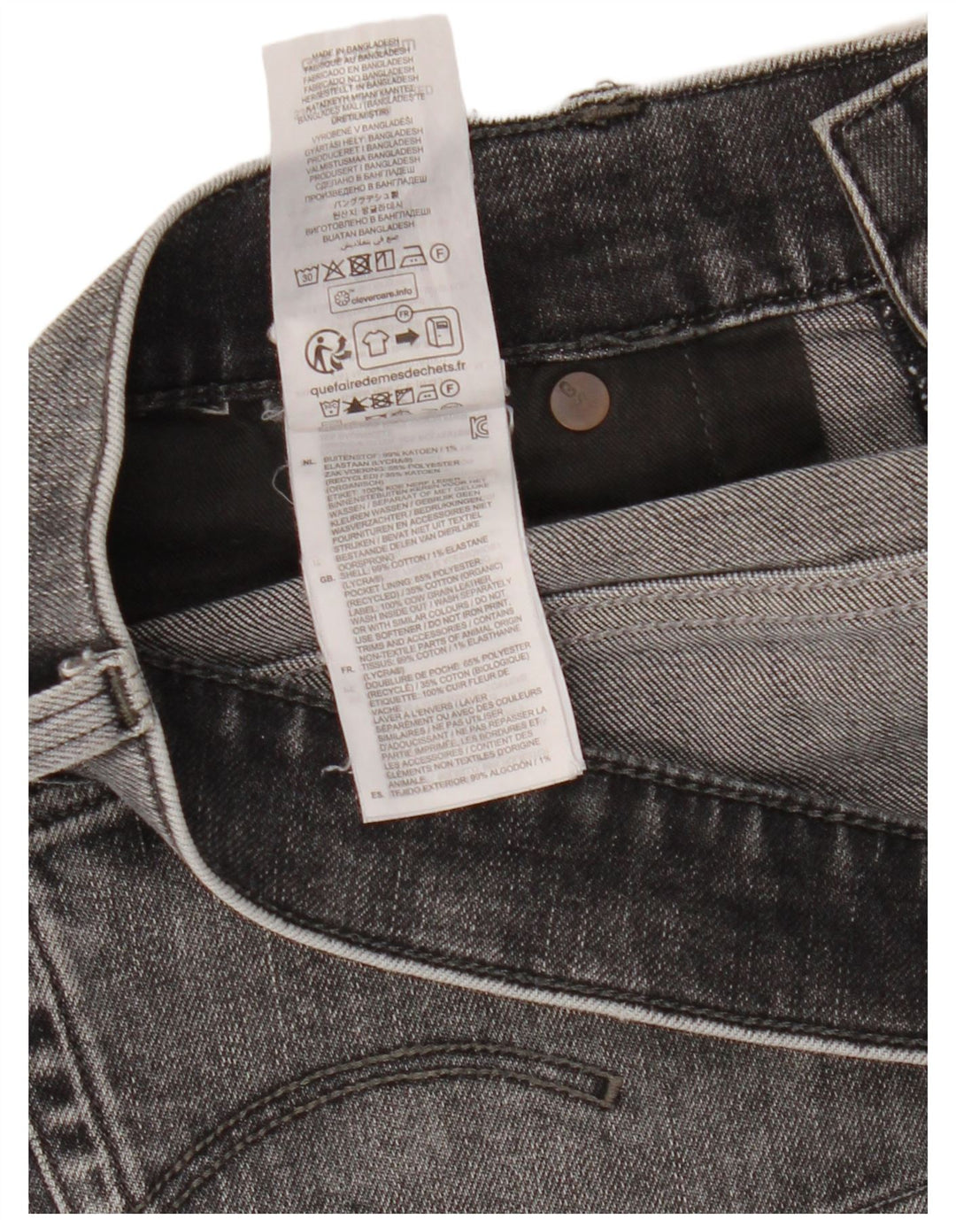 Calça jeans masculina regular cônica G-Star W34 L34 algodão cinza