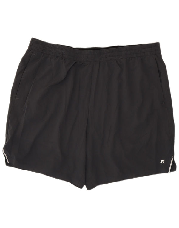 Shorts esportivos masculinos Russell Athletic Dri-Power 2XL poliéster cinza
