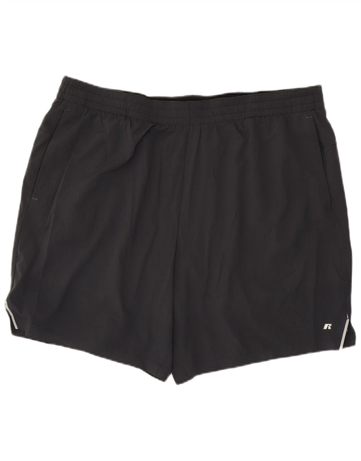 Shorts esportivos masculinos Russell Athletic Dri-Power 2XL poliéster cinza
