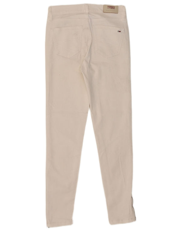 Tommy Hilfiger feminino Nora Mid Rise Skinny Jeans W26 L26 algodão branco