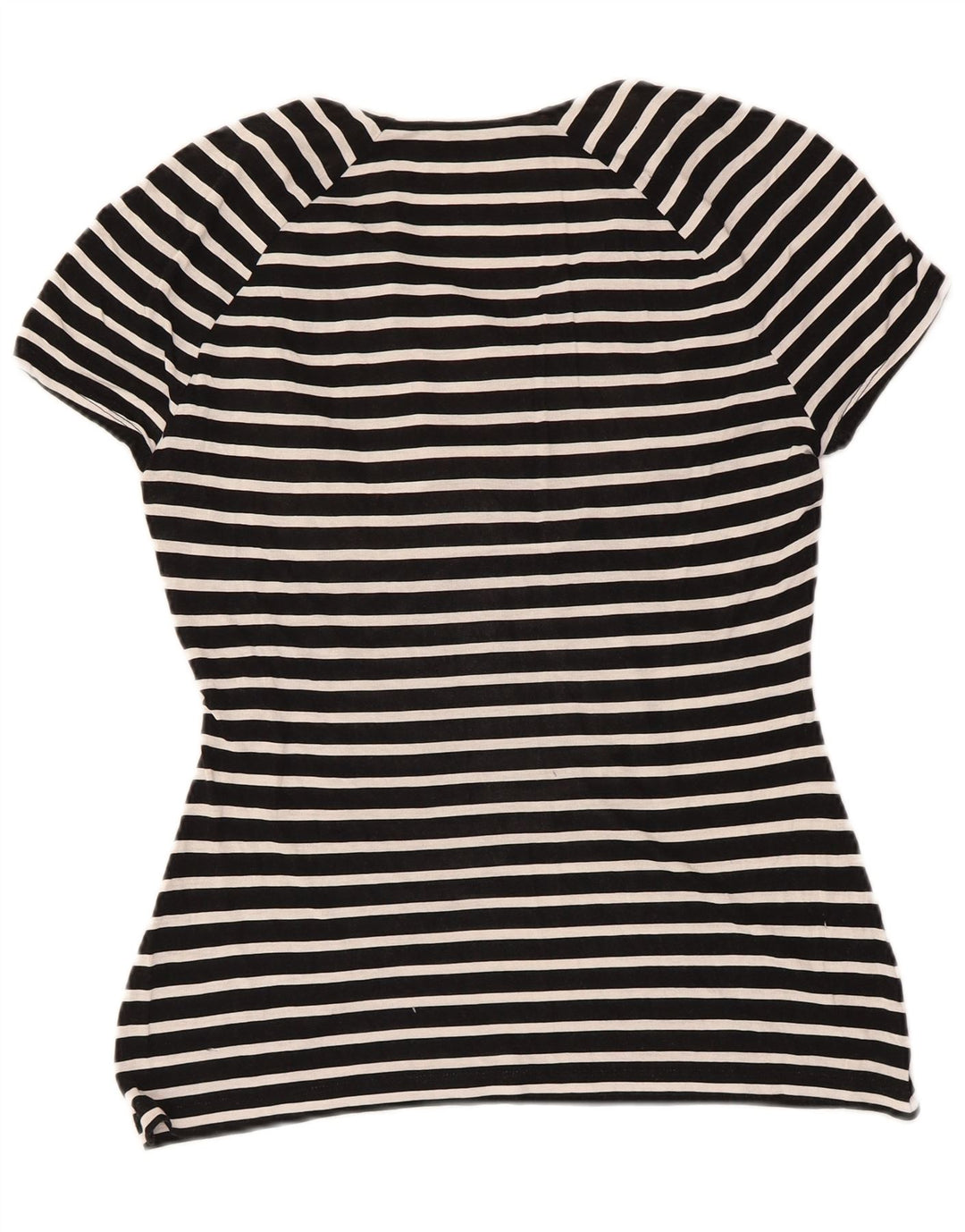 Max Mara blusa feminina de fim de semana top UK 12 listrado preto médio
