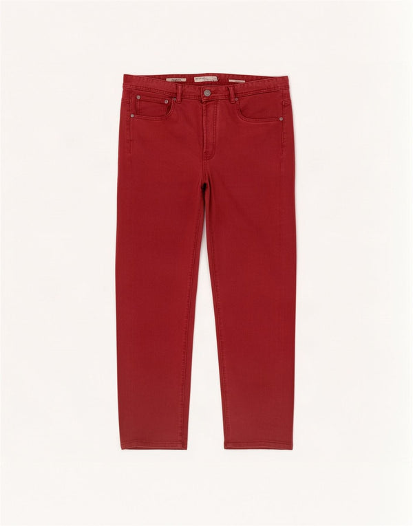 Calça jeans reta masculina Conbipel IT 54 2XL W38 L30 algodão vermelho
