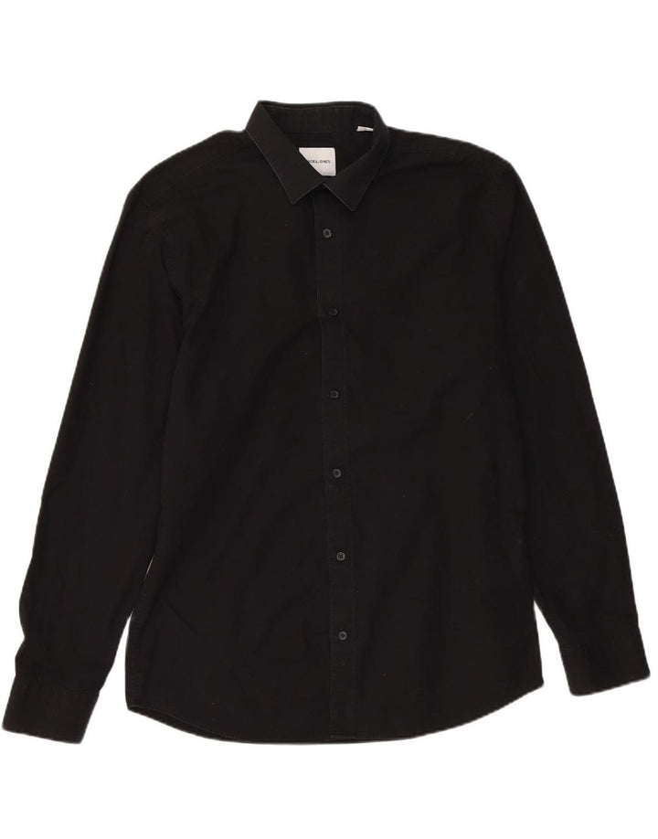 Camisa masculina JACK & JONES grande algodão preto