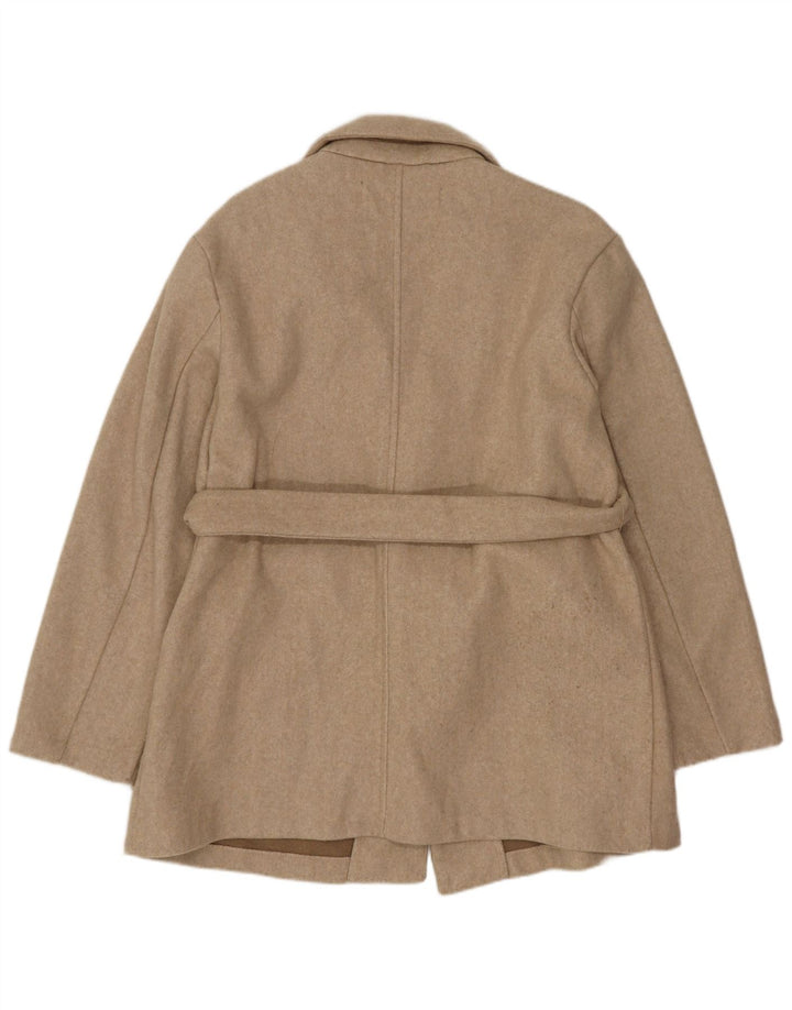 Zara Womens Longline Blazer Oversized Reino Unido 6 XS Bege Poliéster