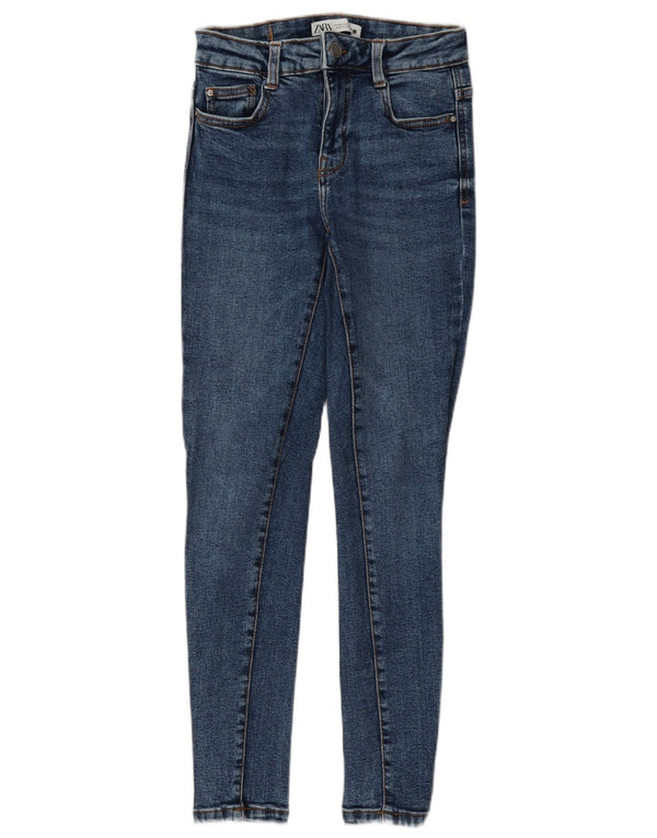 Calça jeans skinny feminina Zara EU 34 2XS W24 L28 azul algodão