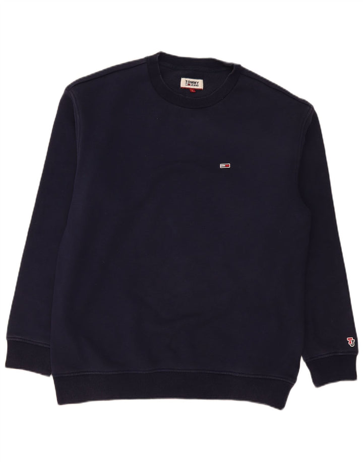 Tommy Hilfiger moletom masculino jumper grande algodão azul marinho