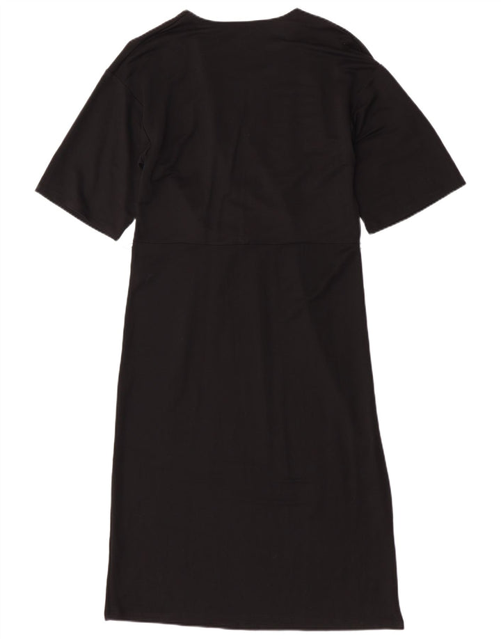 Vestido feminino Zara Shift UK 10 pequeno preto viscose