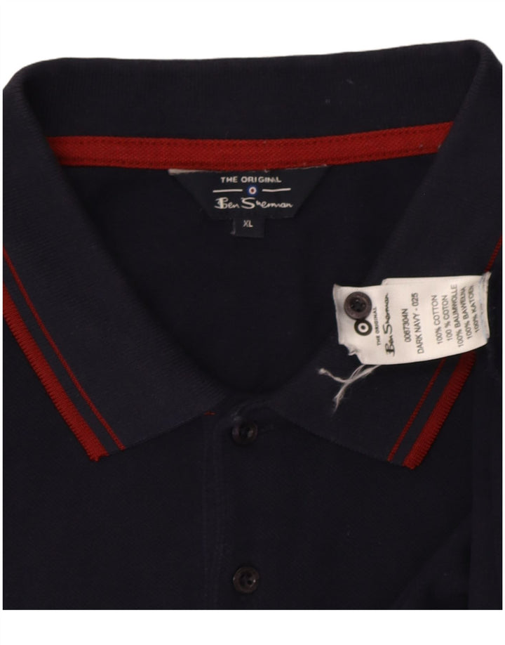 Camisa polo masculina Ben Sherman XL algodão azul marinho