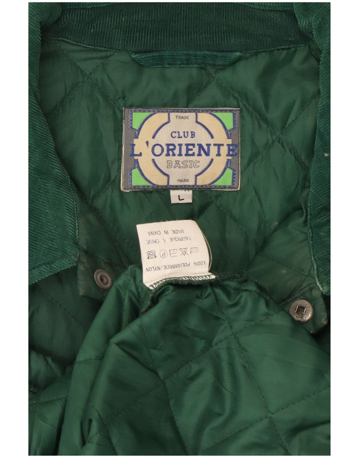 Jaqueta acolchoada masculina vintage UK 40 grande nylon verde