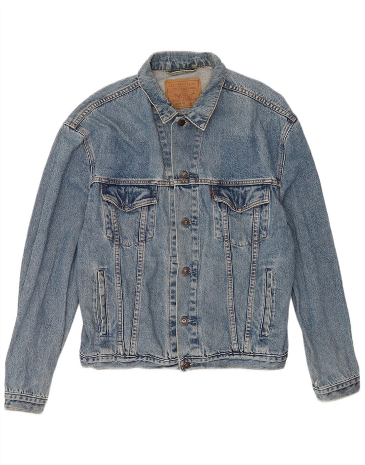 Jaqueta jeans masculina Levi's 70503 UK 42 XL azul algodão