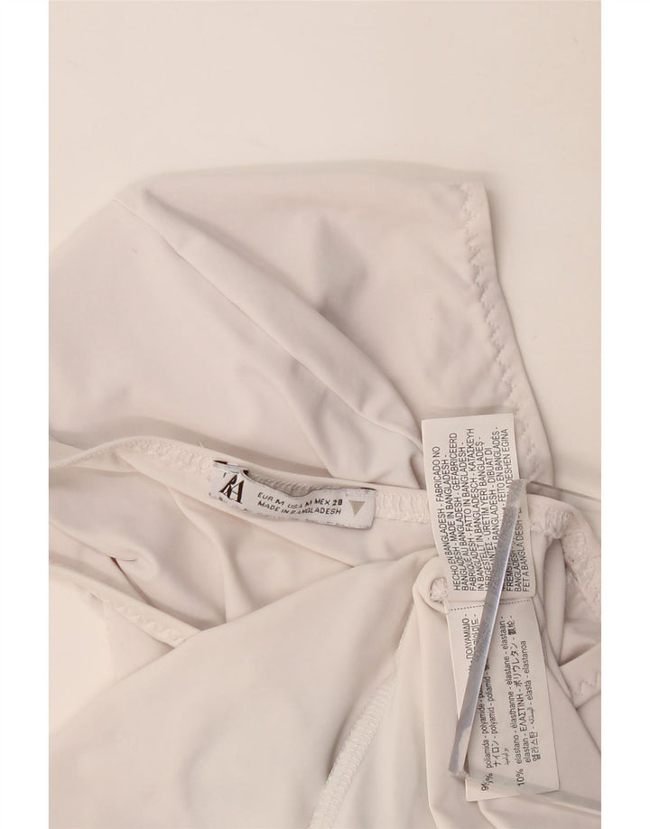 Body feminino ZARA UK 12 médio branco poliamida