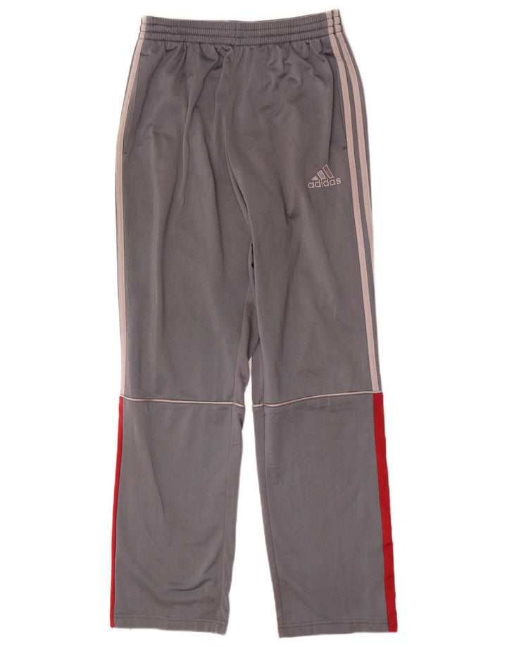 Calça de treino masculina ADIDAS UK 36/38 pequena cinza colorblock poliéster