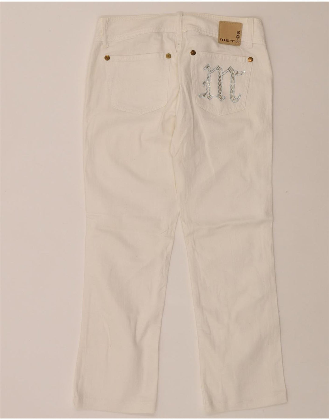 MET Womens Slim Jeans W29 L26 White Cotton Vintage MET and Second-Hand MET from Messina Hembry 