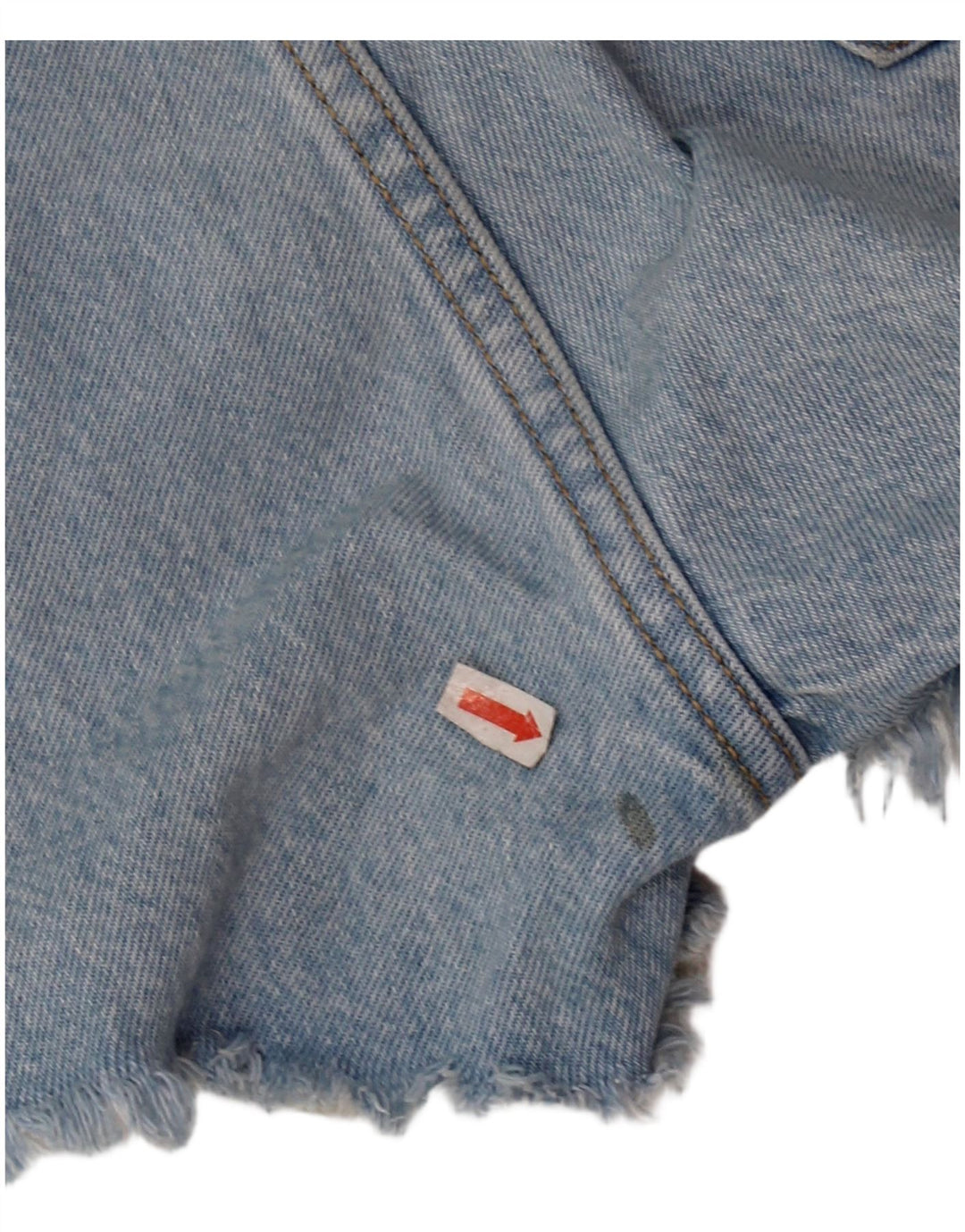 Shorts jeans feminino Levi's 501 desgastado W28 algodão azul médio