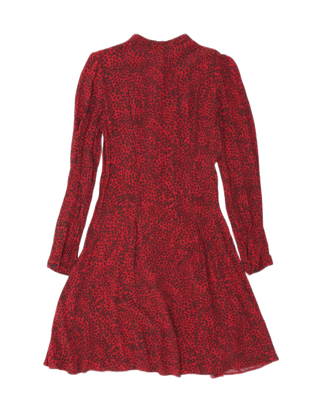 Vestido camisa feminino WAREHOUSE Reino Unido 8 pequeno vermelho com estampa animal viscose