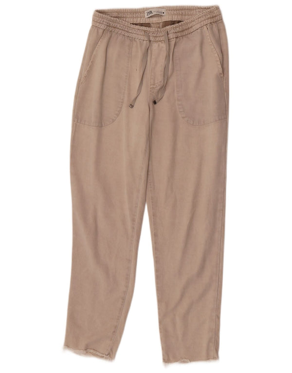 Calça Chino Cônica Feminina Zara Pequena W26 L27 Bege