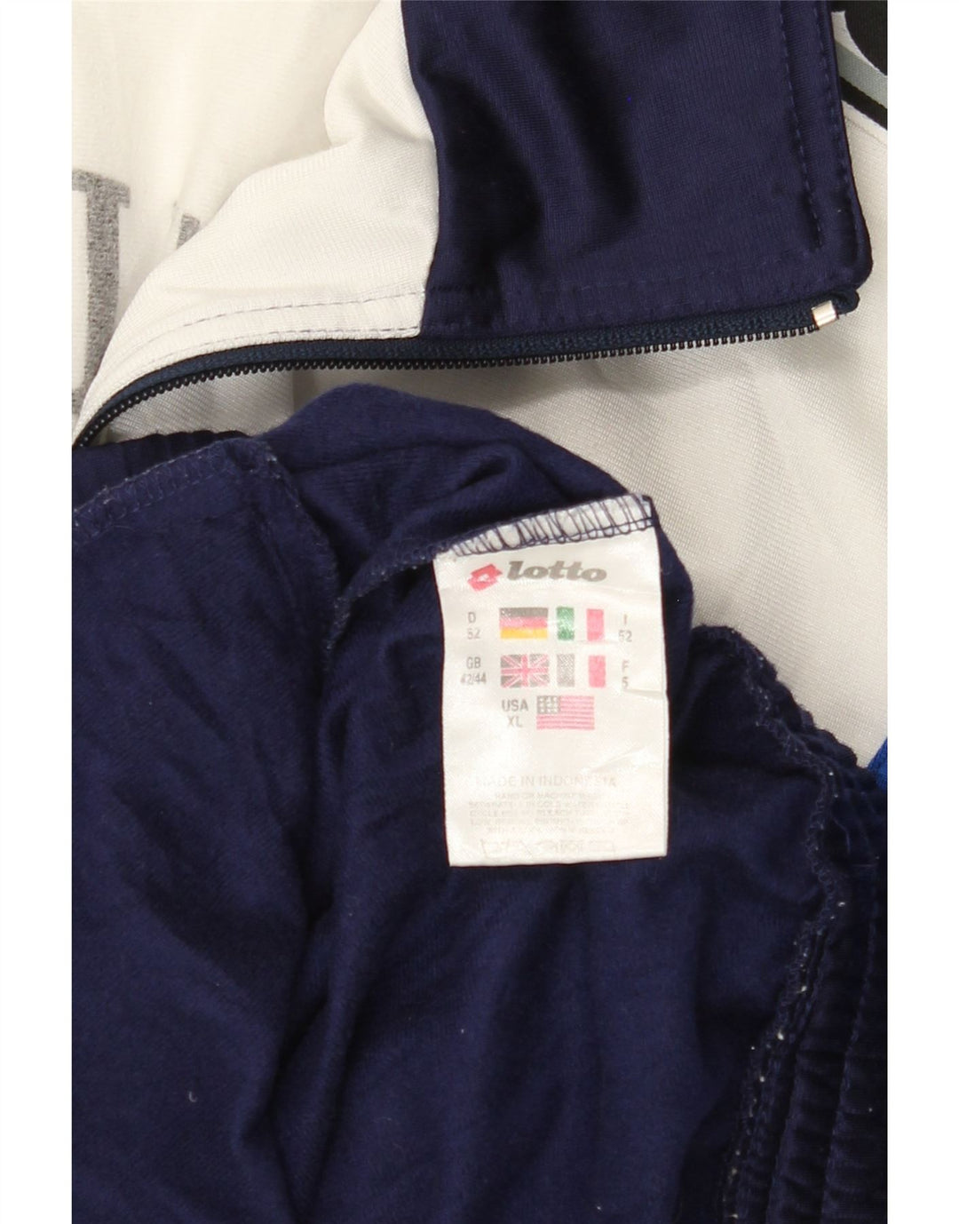 LOTTO Jaqueta masculina de agasalho gráfico UK 42/44 XL Azul marinho Colourblock