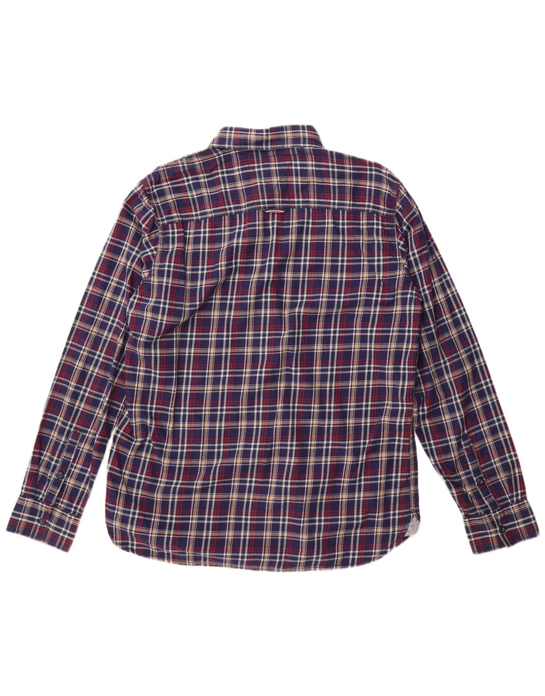 Camisa masculina de flanela Tommy Hilfiger XL azul marinho xadrez algodão