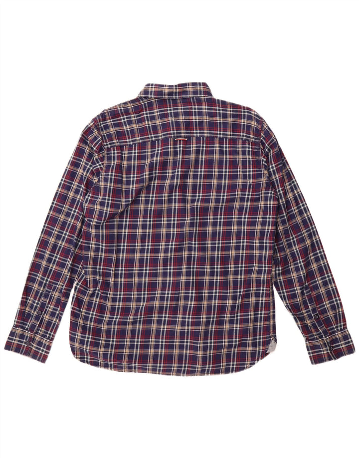 Camisa masculina de flanela Tommy Hilfiger XL azul marinho xadrez algodão