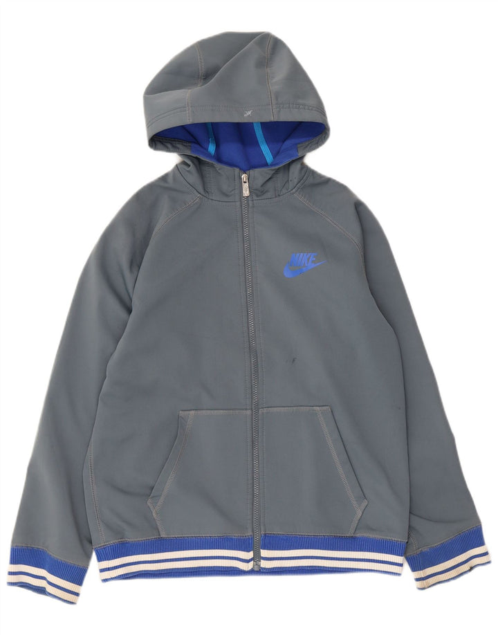 Suéter Nike feminino com capuz e zíper UK 18 XL cinza poliéster