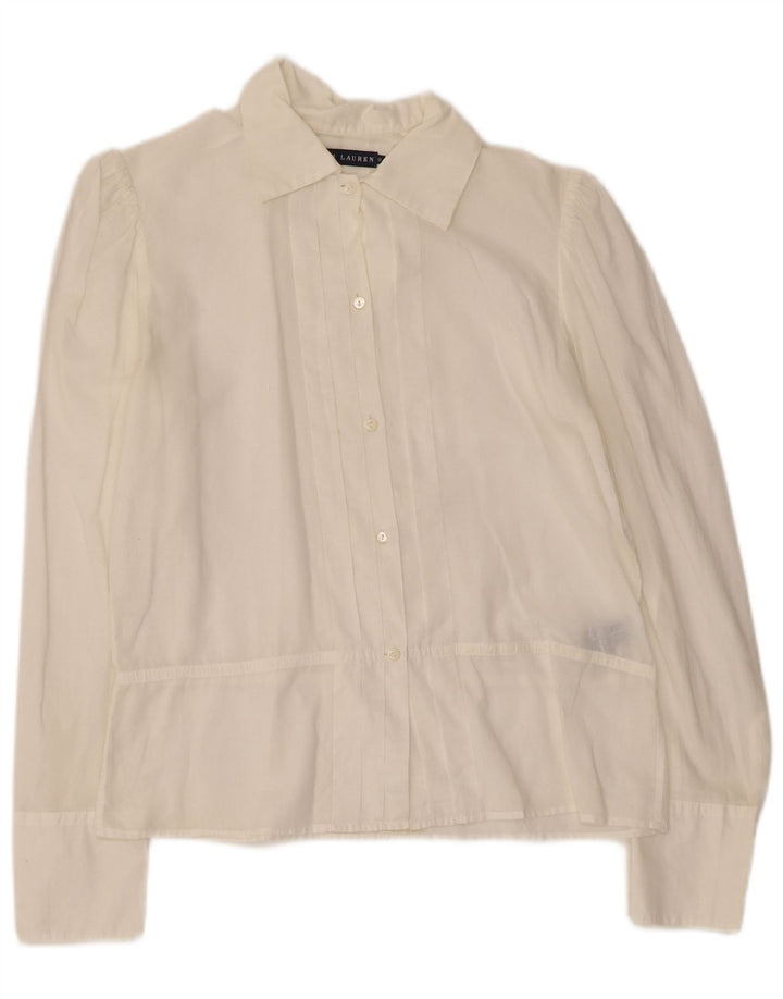 Camisa smoking feminina RALPH LAUREN EUA 8 médio algodão branco