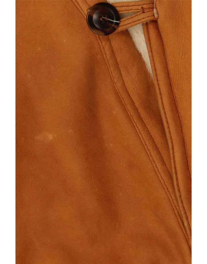 Jaqueta masculina VINTAGE Shearling UK 40 grande marrom