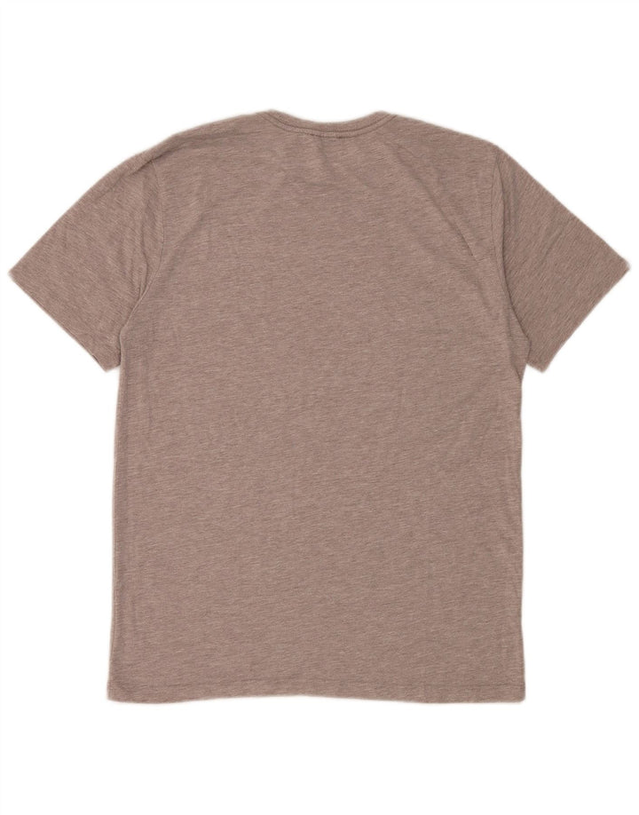 Camiseta masculina Reiss Top médio marrom manchado