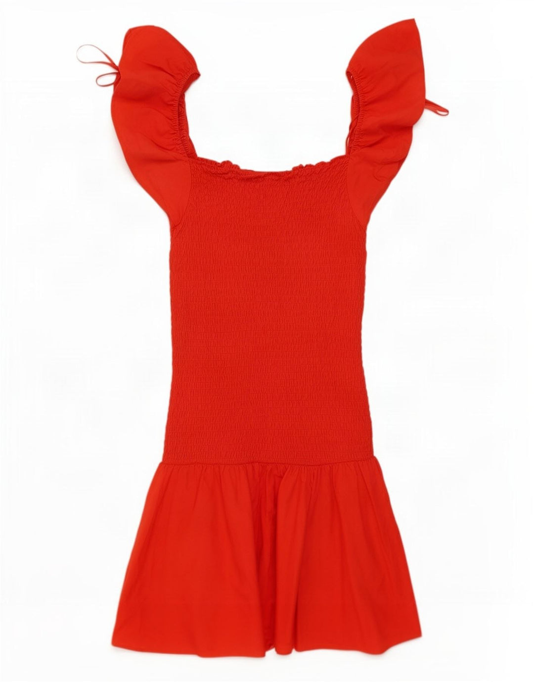 Vestido feminino Zara com ombro de fora UK 10 pequeno algodão vermelho