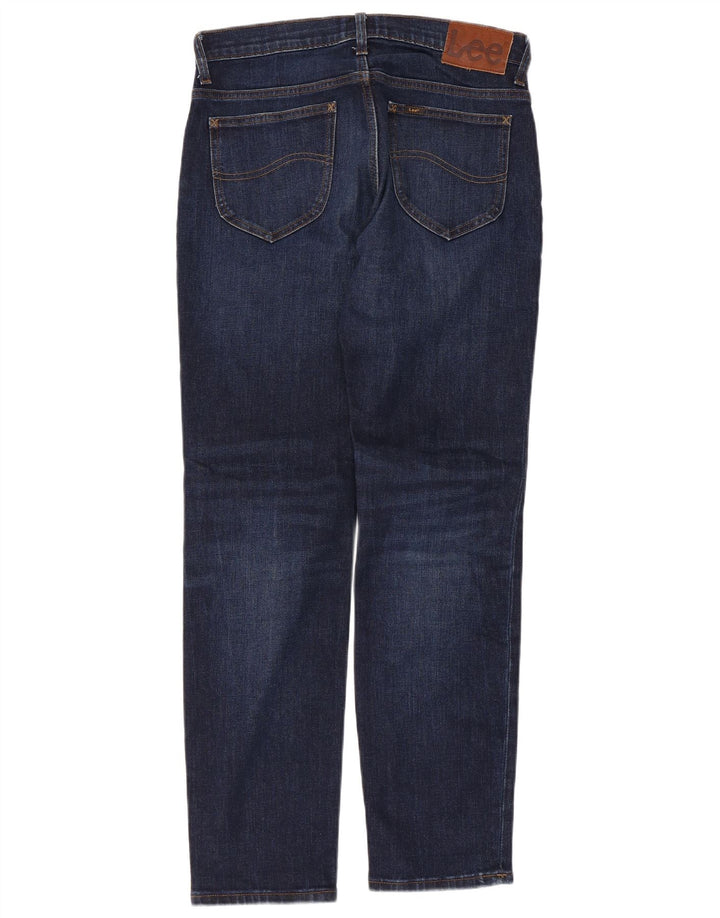 LEE Mens Rider Slim Jeans W30 L30 Azul Marinho Algodão