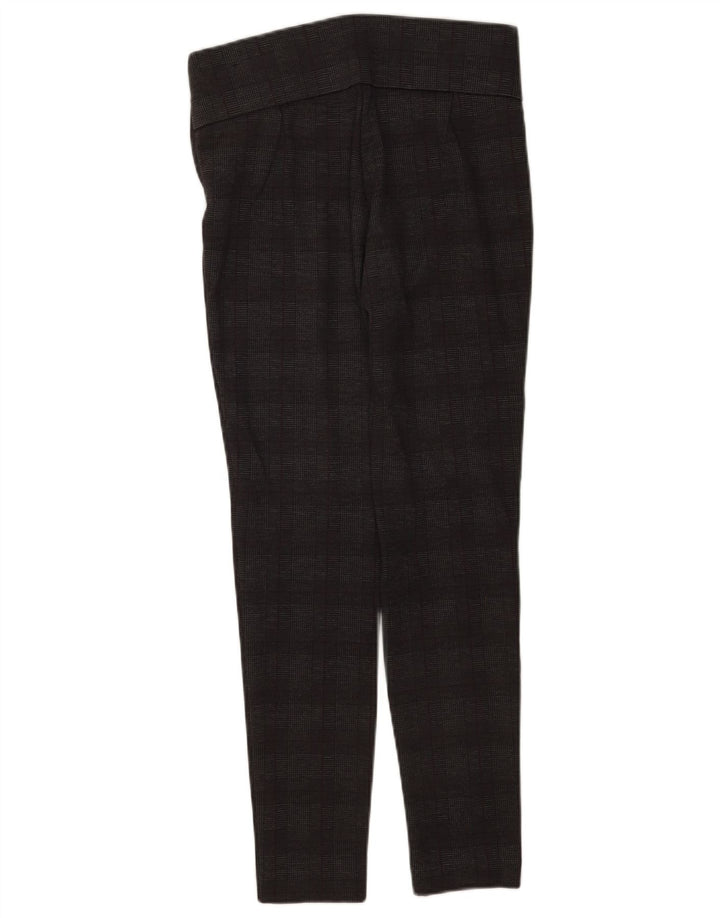 Zara Calça legging feminina casual média W28 L28 cinza xadrez poliéster