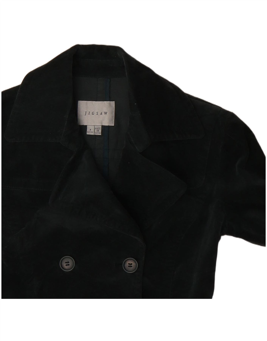 Jaqueta blazer feminina Jigsaw com peito duplo EU 32 2XS algodão cinza