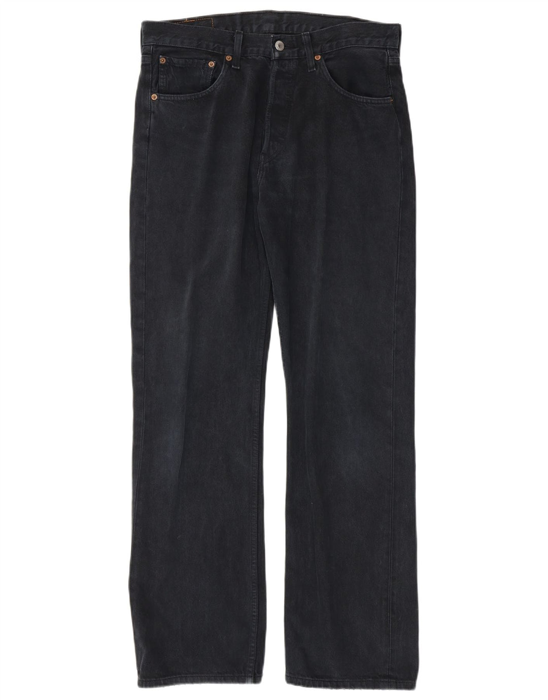 LEVI'S Masculino 501 Straight Jeans W32 L32 Azul Marinho Algodão