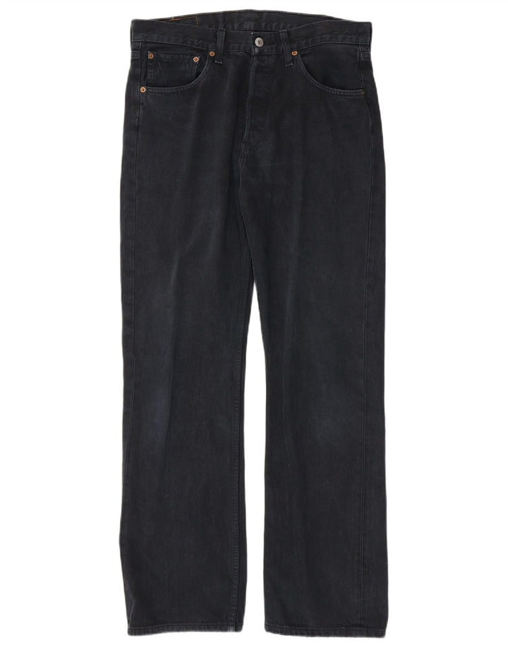 LEVI'S Masculino 501 Straight Jeans W32 L32 Azul Marinho Algodão