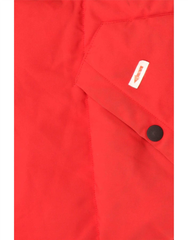 Jaqueta masculina acolchoada com capuz Marks & Spencer Reino Unido 38 bloco colorido vermelho médio