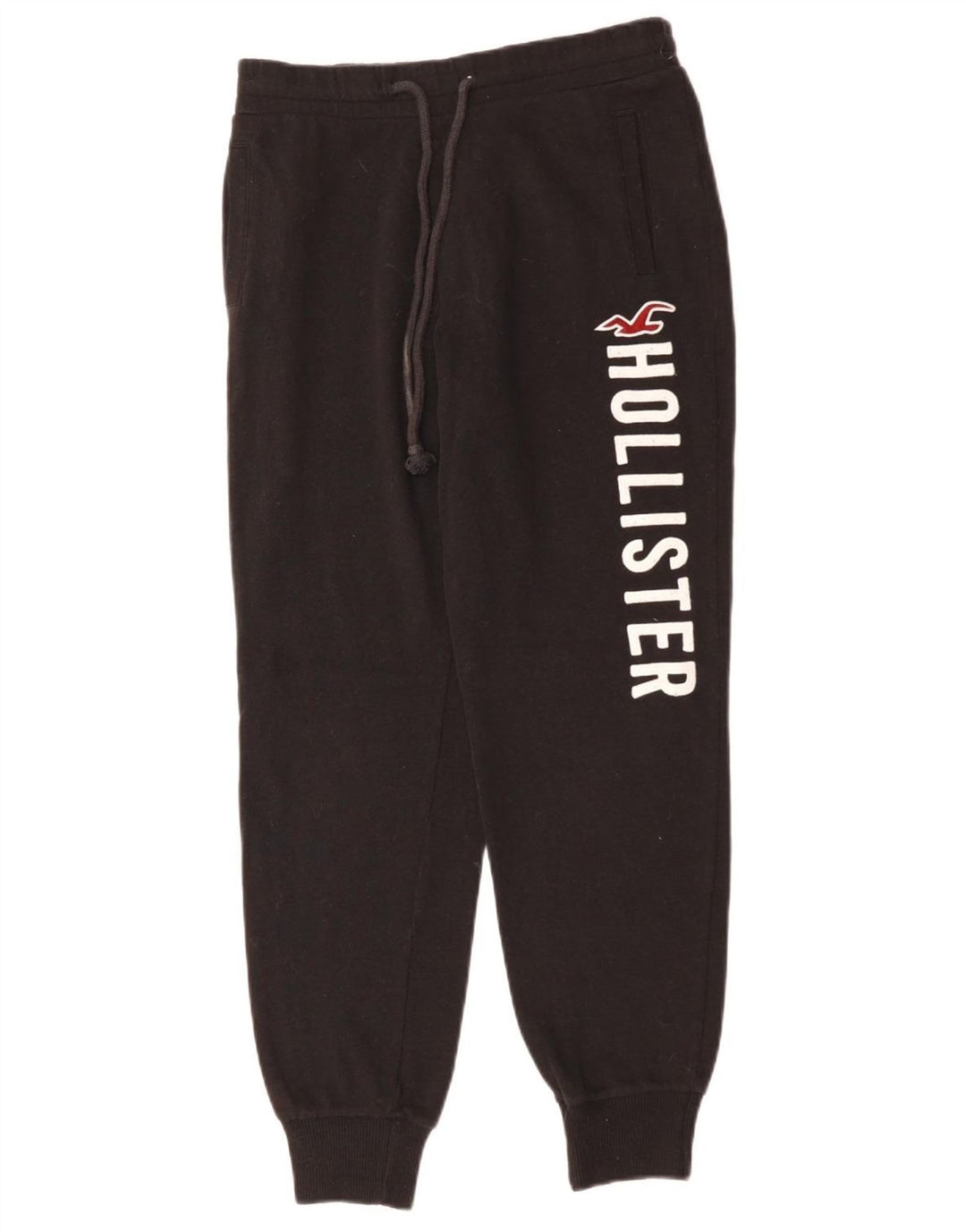 HOLLISTER Calça feminina de treino gráfico Joggers UK 6 XS algodão preto