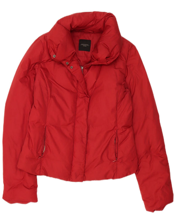 Jaqueta acolchoada de fim de semana feminina Max Mara UK 12 poliamida vermelha média