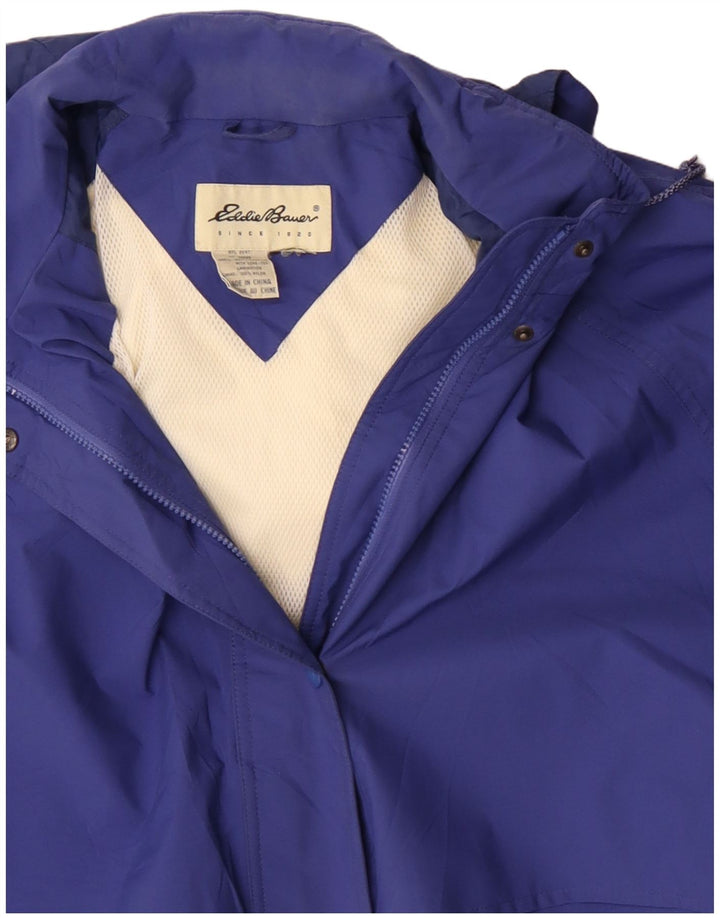 Casaco corta-vento feminino EDDIE BAUER com capuz UK 20 2XL azul poliéster