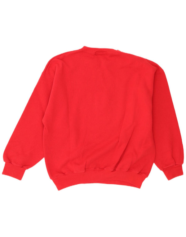 Moletom gráfico masculino vintage Jumper XL algodão vermelho