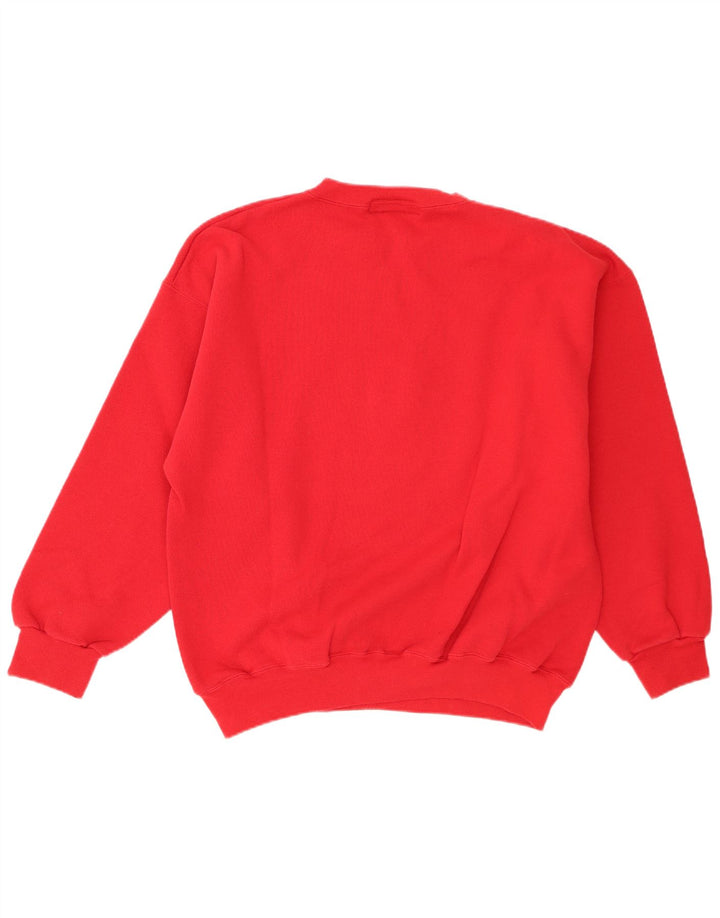 Moletom gráfico masculino vintage Jumper XL algodão vermelho