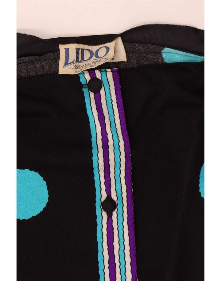 Vestido feminino Lido Shift UK 14 grande poliamida geométrica preta