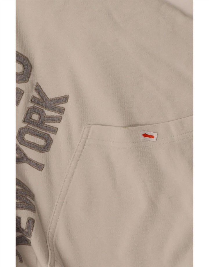 CHAMPION Suéter com capuz gráfico masculino médio branco