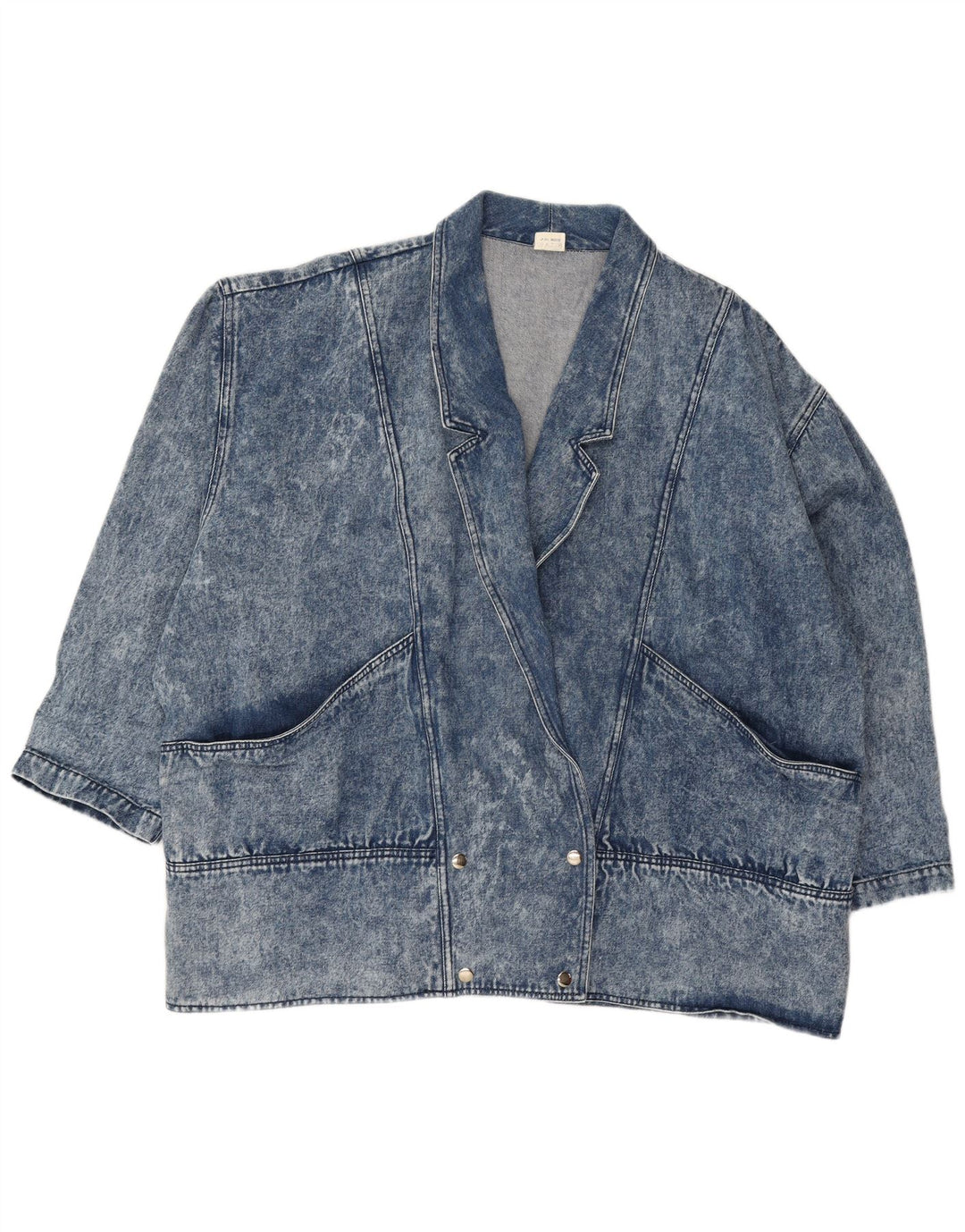 Jaqueta jeans feminina VINTAGE oversized com peito duplo UE 54 5XL azul