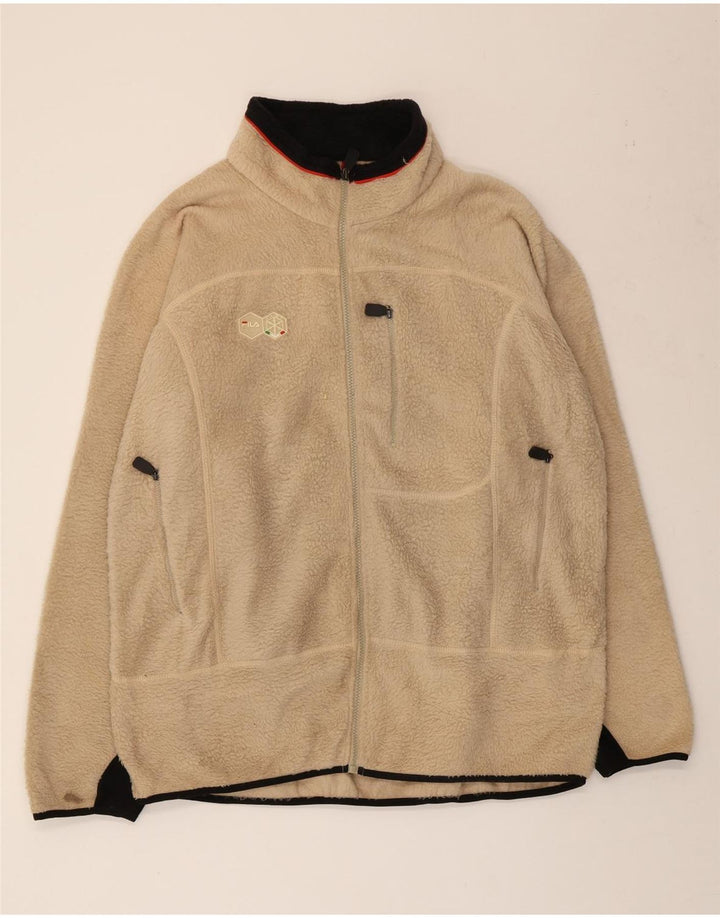 Jaqueta masculina Fila Fleece UK 40 grande poliéster bege