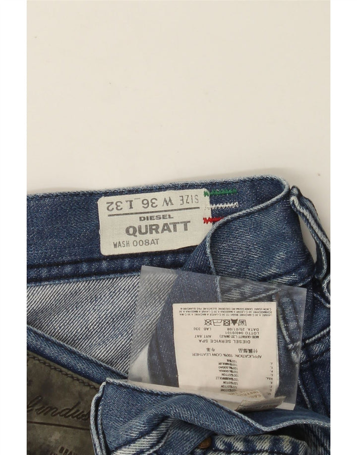 DIESEL Masculino Quratt Straight Jeans W36 L32 Azul Algodão