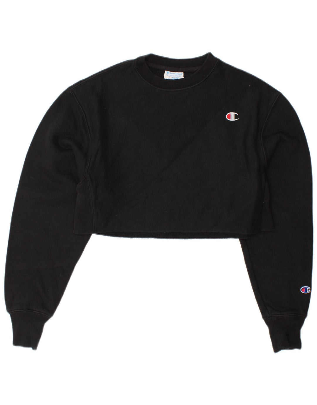 CHAMPION Suéter feminino oversized com trama reversa UK 6 XS preto