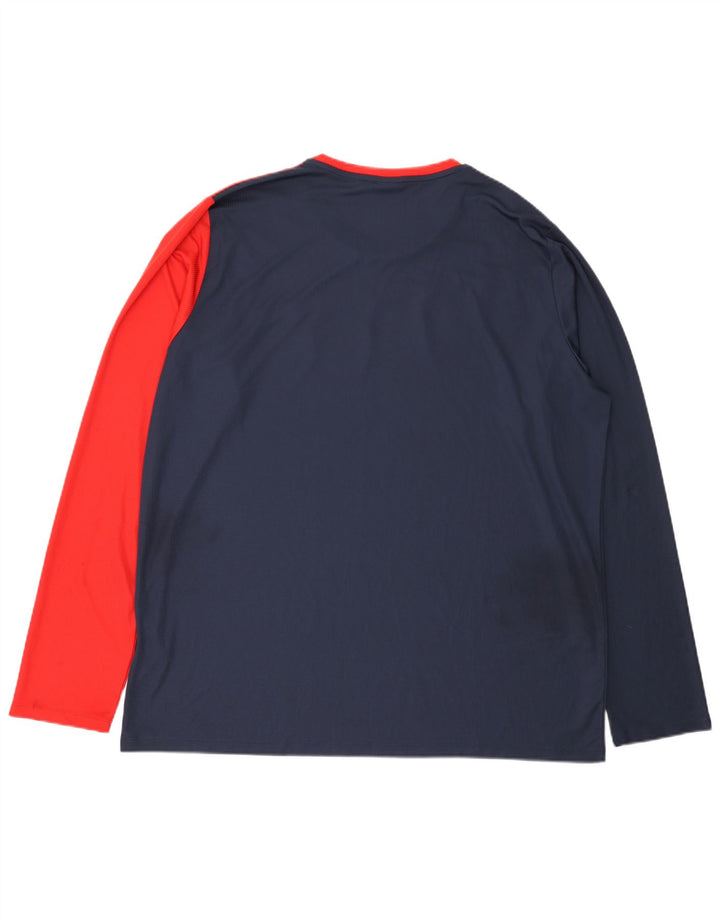 Top gráfico masculino Erima manga comprida 3XL azul marinho poliéster colorido